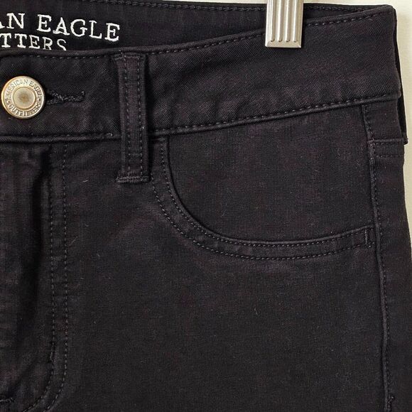 EUC AMERICAN EAGLE OUTFITTERS BLACK JEGGING SUPER STRETCH SIZE 6 - Picture 4 of 14